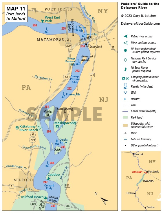 Middle Delaware River map sample